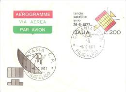 69869) Busta Via Aerea - Lancio Satellite Sirio Del 5/10/1977 - Poste Aérienne