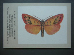 Pocket Calendar Butterflies 1989 Lietuva Litauen Lituanie Litouwen Lithuania # 7 New - Formato Grande : 1981-90