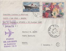 Enveloppe Première Liaison A Réaction Bogota 20-01-1962 - Eerste Vluchten