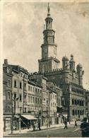 Posen Rathaus Straßenbahn Tramway Personen Hakenkreuz-Flagge Feldpost 2.2.1941 - Posen