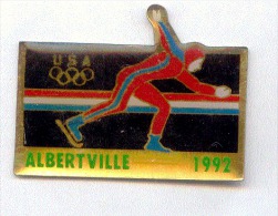 Rare Pin´s Patinage U S A Albertville 1992 - Sports D'hiver