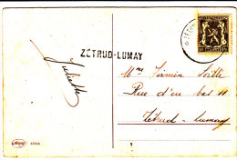 N°420 Dépot-relais Zetrud-Lumay + Griffe D'origine Zetrud-Lumay S/CP En Service Local.Combinaison RARE - Langstempel