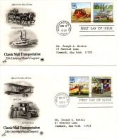 USA. N°1881-4 Sur 2 Enveloppes 1er Jour (FDC's) De 1988. UPU/Transports Postaux/Bateau/Avion/Automobile/Chevaux. - U.P.U.