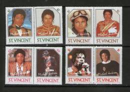 SAINT VINCENT 1985 MICKAEL JACKSON YVERT N°890/97  NEUF MNH** - Chanteurs