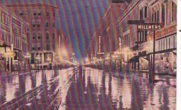 Iowa Des Moines Walnut Street At Night 1910 - Des Moines