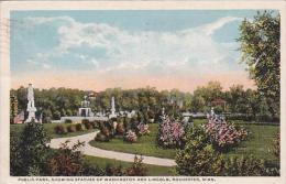 Minnesota Rochester Public Park Showing Statues Of Washington And Lincoln - Rochester