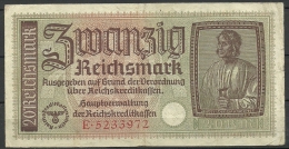 Deutschland Occupation Bank Note 20 Reichsmark Serie E - WW2