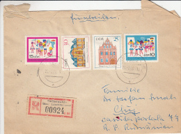 PIONEERS CAMPS, CHILDRENS, CASTLES, STAMPS ON REGISTERED COVER, 1969, GERMANY - Cartas & Documentos