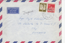 BRANDERBURG GATE, ALBERTUS MAGNUS, STAMPS ON AIRMAIL COVER, 1969, GERMANY - Lettres & Documents