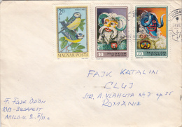 BIRDS, TRADITIONAL MASKS, STAMPS ON COVER, 1974, HUNGARY - Covers & Documents