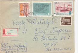 SHIPS, ESZTERGOM CASTLE, WOMAN, STAMPS ON REGISTERED COVER, 1975, HUNGARY - Lettres & Documents