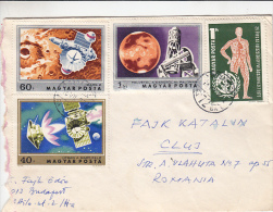 SPACE, COSMOS, SATTELITE, SPACE SHIPS, HUMAN BODY, STAMPS ON COVER, 1974, HUNGARY - Lettres & Documents