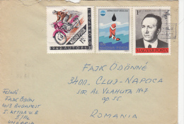 MOTORCYCLING, CLOWN FISH, MEZO IMRE, STAMPS ON COVER, 1975, HUNGARY - Covers & Documents