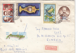 HUNGARIAN HEROES OF FRENCH REVOLUTION, BIRDS, GOBLET, JOSE MARTI, STAMPS COVER, 1974, HUNGARY - Lettres & Documents