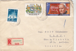 HUNGARIAN COMPOSER, COAT OF ARMS, TOWERS, STAMPS ON REGISTERED COVER, 1971, HUNGARY - Covers & Documents