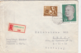 ACHIM ANDRAS, POLITICIAN, POST SERVICE ADVERTISING, STAMPS ON REGISTERED COVER, 1971, HUNGARY - Brieven En Documenten