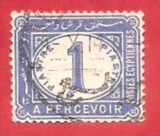EGITTO - EGYPT - USATO - 1889 - SEGNATASSE - Numeral In Oval & "A Percevoir" -  1 Piastre - Michel EG-A P17 - Oficiales