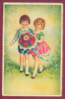 131499 / Illustrator - 1947 GLAMOUR BEAUTIFUL Boy And Girl With A Bouquet Of Flowers - AMAG 2910 - Dessins D'enfants
