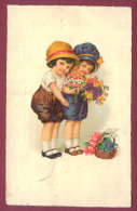 131501 / Illustrator - 1934 GLAMOUR BEAUTIFUL Two Girls Hat Sellers Of Flower Baskets - LP. 1824 USED SOFIA Bulgaria - Dessins D'enfants