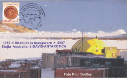 "DAVIS" AUSTRALIAN STATION IN THE ANTARCTIC,SPECIAL COVER,2007,ROMANIA - Research Stations