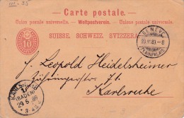 00721 Enteropostal De Bern  A Franfurt 1959 - Cartas & Documentos