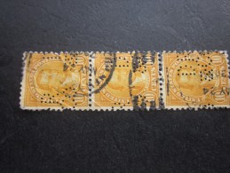 3 Timbres:US Postage USA United States Of America Perforé Perforés Perfin Perfins Stamp Perforated PERFORE  >good - Perfins