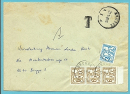 Ongefrankeerde Brief Van BRUGGE X , Getaxeerd (taxe) Met TX 68+70(X3) Met Stempel BRUGGE 1 - Lettres & Documents