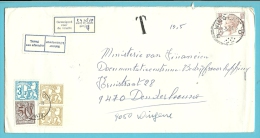 1962 Op Brief Met Stempel WINGENE, Getaxeerd (taxe)TX 68+71+ Zegel 1958 (Mixte, Gebruikt Als Strafportzegels !!!Rare !) - Lettres & Documents