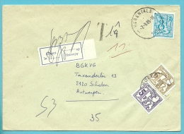 2091 Op Brief Met Stempel HERENTALS , Getaxeerd (taxe)TX 69+70 Met Stempel SCHOTEN - Cartas & Documentos