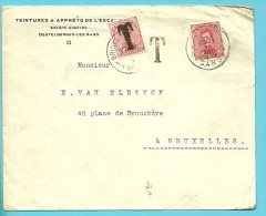 138 Op Brief Met Stempel GENT, Getaxeerd (taxe) Met TX 18 Met Stempel BRUXELLES - Cartas & Documentos