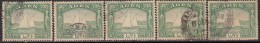 Aden Used 1937, 1/2a X 5 Stamps, Dhow Series - Aden (1854-1963)