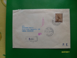 1968 Lettera RACCOMANDATA Timbro Arrivo L.180 USO Singolo ESPRESSO - Brieven En Documenten