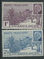 Guadeloupe N° 161 / 62  X  Vue De La Grande Soufrière Et Mal Pétain Les 2  Valeurs Trace De Charnière Sinon TB - Nuovi