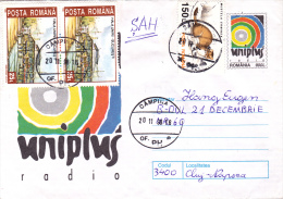 UNIPLUS RADIO , COVER STATIONERY,1998,ROMANIA - Briefe U. Dokumente