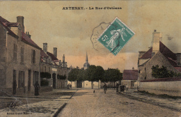 45 - ARTENAY / LA RUE D'ORLEANS (CARTE GLACEE COLORISEE) - Artenay