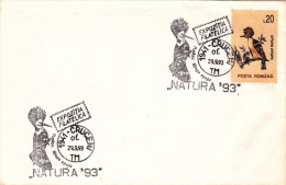 NATIONAL STAMP EXPOSITION - NATURA `93,REGISTERED COVER,1993,ROMANIA - Piciformes (pájaros Carpinteros)