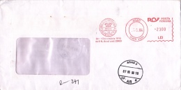 POSTA ROMANA,METER MARK ON COVER,2300 LEI,1999,ROMANIA - Brieven En Documenten