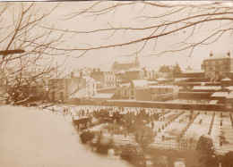 Photo Originale Février 1897 CHOLET - La Place Du Marché Aux Boeufs Sous La Neige (A32) - Cholet