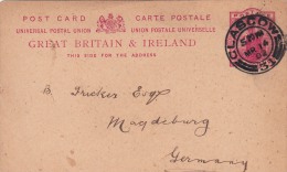 00748 Enteropostal Glasgow A Magdeburg 1914 - Stamped Stationery, Airletters & Aerogrammes