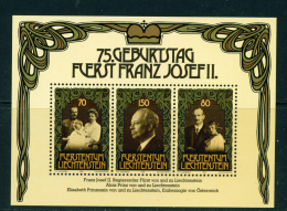 LIECHTENSTEIN - 1981 Joseph II's 75th Birthday Miniature Sheet Unmounted Mint - Blocs & Feuillets