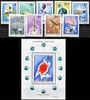 HUNGARY 1964 QUIET SUN YEAR + S/S MNH SPACE ASTRONOMY, POLAR, BALLOON, PENGUINS (DEL03A) - Collections