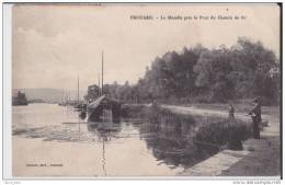 FROUARD(54)1907-la Moselle Près Le Pont De Chemin De Fer-pêcheurs-péniches - Frouard