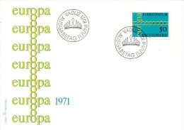 LIECHTENSTEIN. N°487 Sur Enveloppe 1er Jour (FDC) De 1971. Europa. - 1971