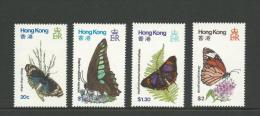 1979 Hong Kong  Butterflies  Set Of 4 SG No´s 380/383 As Issued Complete MUH  Set Full Gum On Rear - Unused Stamps