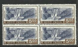 INDIA, 1976, DEFINITIVES,Definitive, 500 ONLY (Rs Not Indicated), Bhakra Nangal Dam,  Block Of 4, MNH, (**) - Ungebraucht