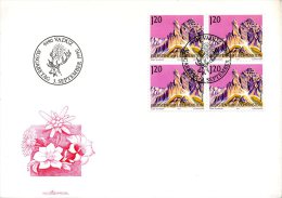 LIECHTENSTEIN. N°944 X4 Sur Enveloppe 1er Jour (FDC) De 1990. Montagnes. - Bergen