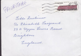 Denmark Prioritaire 1993 Cover Brief To BRIGHTON England Train Zug Chemin Eisenbahn Railway Stamp - Lettres & Documents