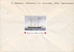 Denmark FJERRITSLEV Slogan 1986 Cover Brief Bird Vogel Red Cross Rotes Kreuz Croix Rouge Label Vignette Ship (2 Scans) - Covers & Documents