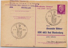 WAPPEN SINT-AMANDSBERG Gent Belgien 1970 Auf DDR P74 A Antwort-Postkarte ZUDRUCK BÖTTNER #1 - Covers