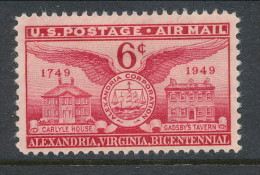 USA 1949 Air Mail Scott # C40. Alexandria Bicentennial Issue, MH (*) - 2b. 1941-1960 Unused